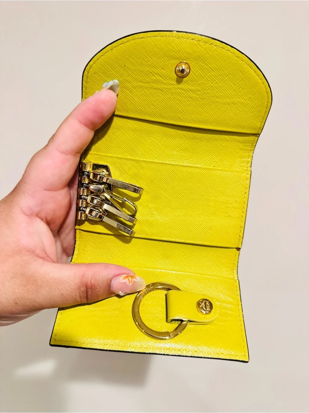 MCM Cognac Monogram Leather Key-holder